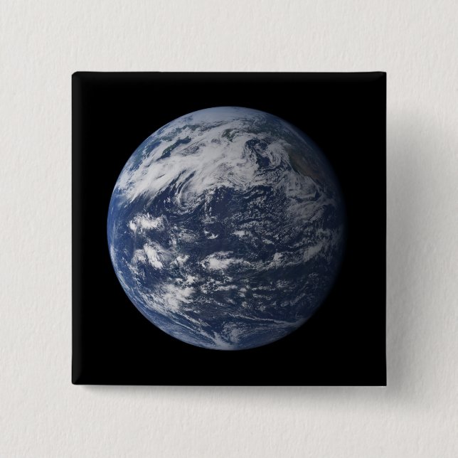 Chapa Cuadrada Tierra completa centrada sobre el Océano Pacífico (Anverso)