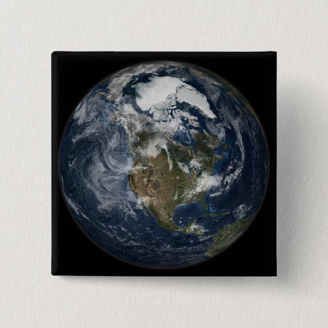 Chapa Cuadrada Tierra completa mostrando América del Norte 5 (Anverso)