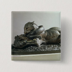 Chapa Cuadrada Tigre que devora un cocodrilo, 1832 (bronce)