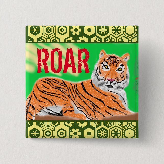 Chapa Cuadrada Tigre trasero (Anverso)