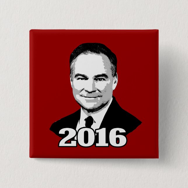Chapa Cuadrada Tim Kaine 2016 (Anverso)