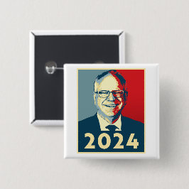 Chapa Cuadrada Tim Walz 2024