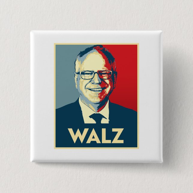 Chapa Cuadrada Tim Walz Fan Club (Anverso)