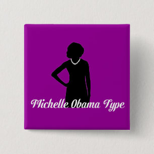 Chapa Cuadrada Tipo botón, púrpura Amethyst de Michelle Obama