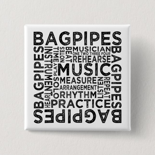 Chapa Cuadrada Tipografía de Bagpipes (Anverso)