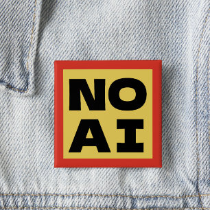 Chapa Cuadrada Tipografía moderna en negrita sin IA Amarillo Negr