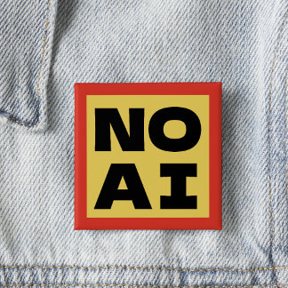 Chapa Cuadrada Tipografía moderna en negrita sin IA Amarillo Negr