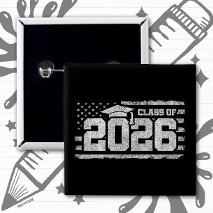Chapa Cuadrada Tipografía Patriótica de Graduación de la Clase de