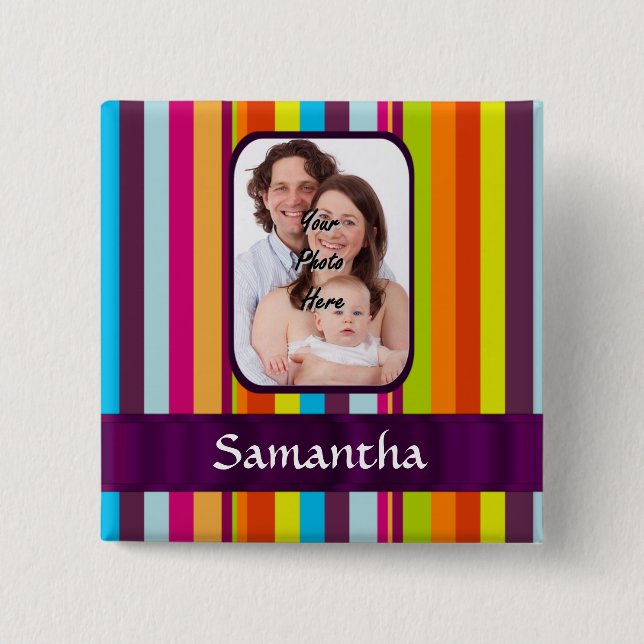 Chapa Cuadrada Tira de caramelo multicolor (Anverso)