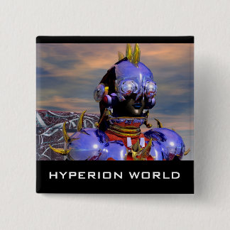 Chapa Cuadrada TITAN CYBORG PORTRAIT Ciencia Ficción Azul,Scifi