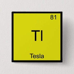 Chapa Cuadrada Tl - Tesla Gracioso Símbolo De Elemento Químico T-