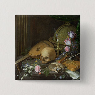 Chapa Cuadrada Todavía de Vanitas una vida con un nautilus y un