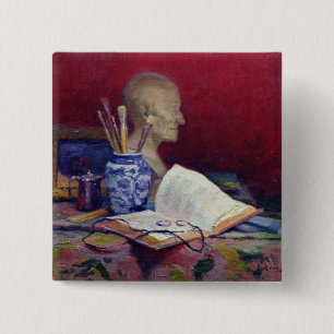 Chapa Cuadrada Todavía vida con la cabeza de Voltaire