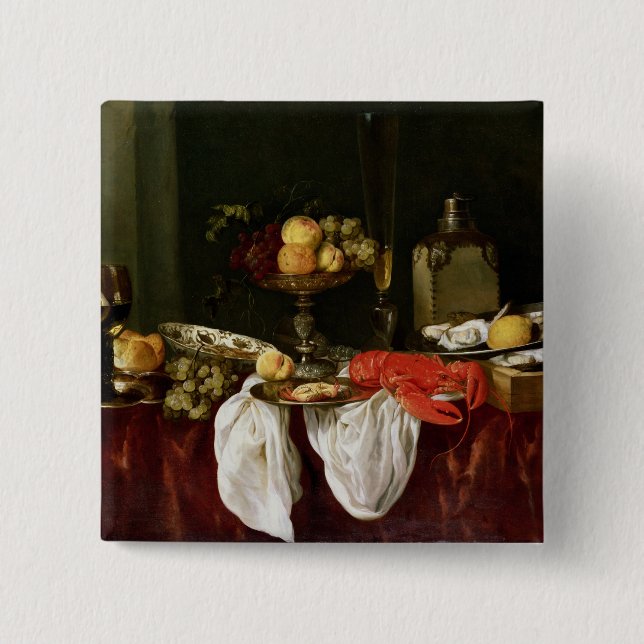 Chapa Cuadrada Todavía vida con la langosta (Anverso)