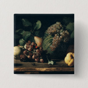 Chapa Cuadrada Todavía vida con las uvas y la granada