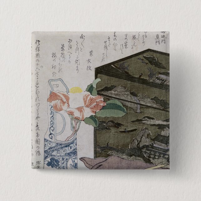 Chapa Cuadrada Todavía vida con un Camelia, c.1820 (Anverso)