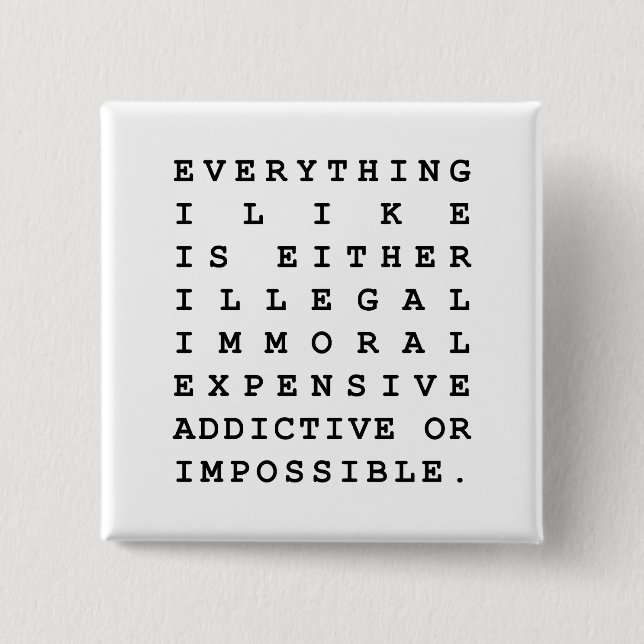 Chapa Cuadrada Todo lo que me gusta (Anverso)