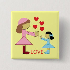 Chapa Cuadrada Todos los niños necesitan amor: amarillo