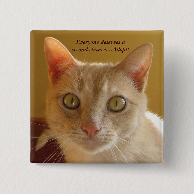 Chapa Cuadrada Todos merecen una segunda oportunidad... ¡Adopten! (Anverso)