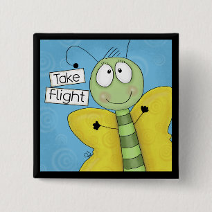 Chapa Cuadrada Tomar mariposa de vuelo