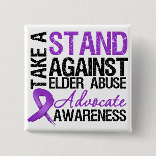 Chapa Cuadrada Tomar Una Postura Contra El Abuso De Los Ancianos
