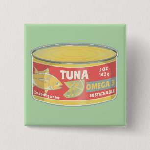 Chapa Cuadrada Tonelada de retro de pescado en lata de atún