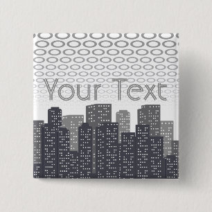 Chapa Cuadrada Tonos de gris personalizados del paisaje urbano co