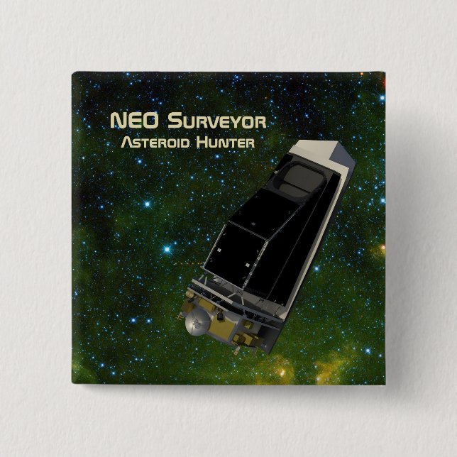 Chapa Cuadrada Topógrafo NEO Cazador de asteroides (Anverso)