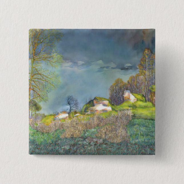 Chapa Cuadrada Tormenta eléctrica de primavera (Anverso)