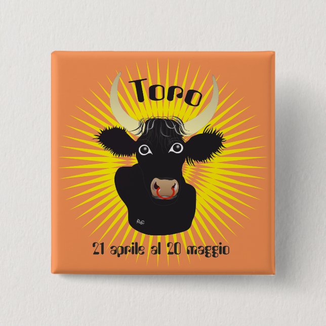 Chapa Cuadrada Toro 21 botones aprile al 20 maggio (Anverso)