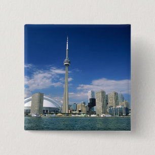 Chapa Cuadrada Torre CN y Skydome en Toronto, Ontario,
