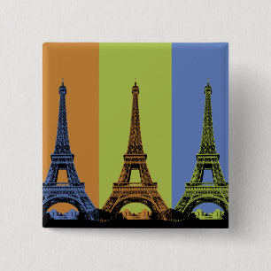 Chapa Cuadrada Torre Eiffel en París Tríptico