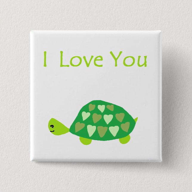 Chapa Cuadrada Tortuga del amor (Anverso)
