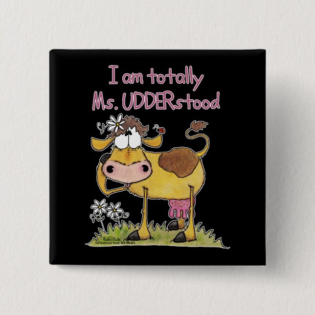 Chapa Cuadrada Totalmente la Sra. UDDERstand (Anverso)