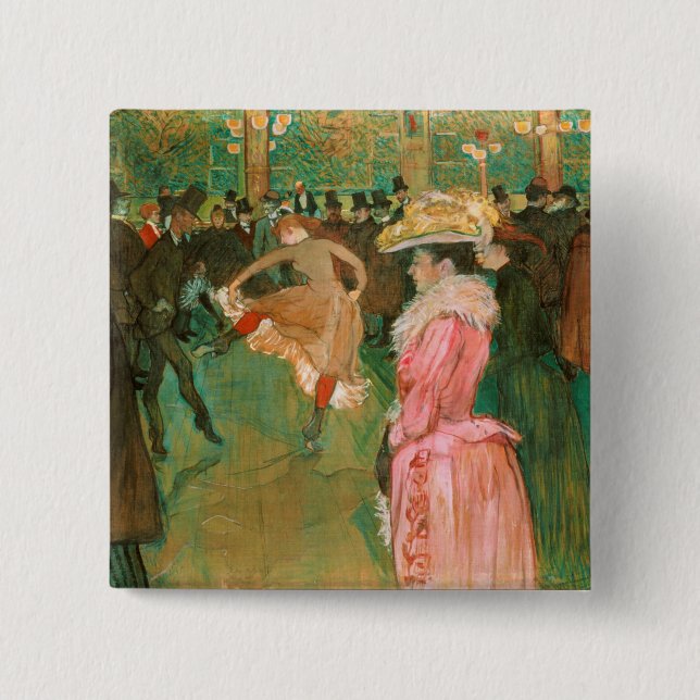 Chapa Cuadrada Toulouse-Lautrec - En el Rouge, la danza (Anverso)