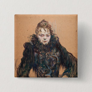 Chapa Cuadrada Toulouse-Lautrec - Mujer con un Boa Negro