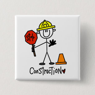 Chapa Cuadrada Trabajador de la Construcción Figura de Palitos