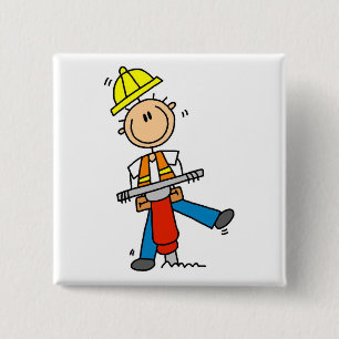 Chapa Cuadrada Trabajador de la Construcción I Construyo Camiseta