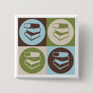 Chapa Cuadrada Trabajo de la biblioteca del arte pop