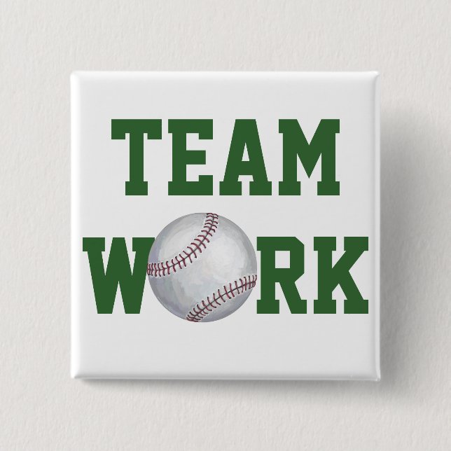 Chapa Cuadrada Trabajo del equipo de arte de béisbol (Anverso)