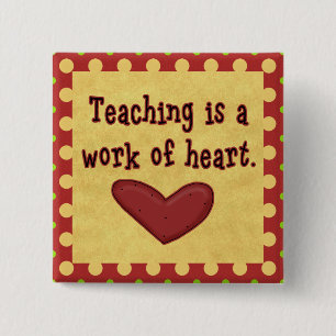Chapa Cuadrada Trabajo del profesor de Corazón