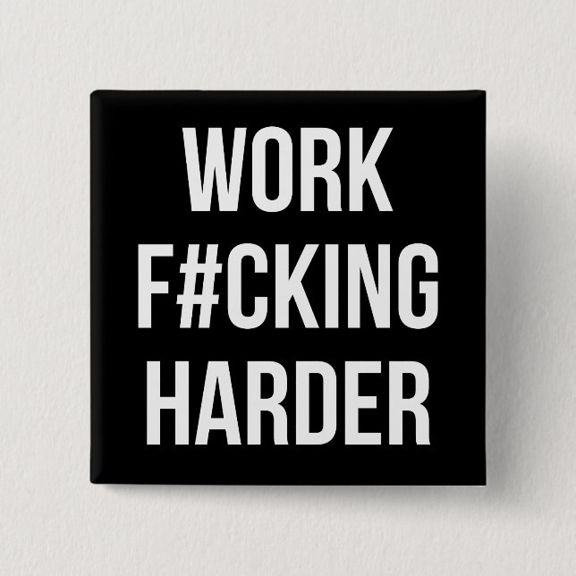 Chapa Cuadrada Trabajo F#cking Harder - Motivación de entrenamien (Anverso)