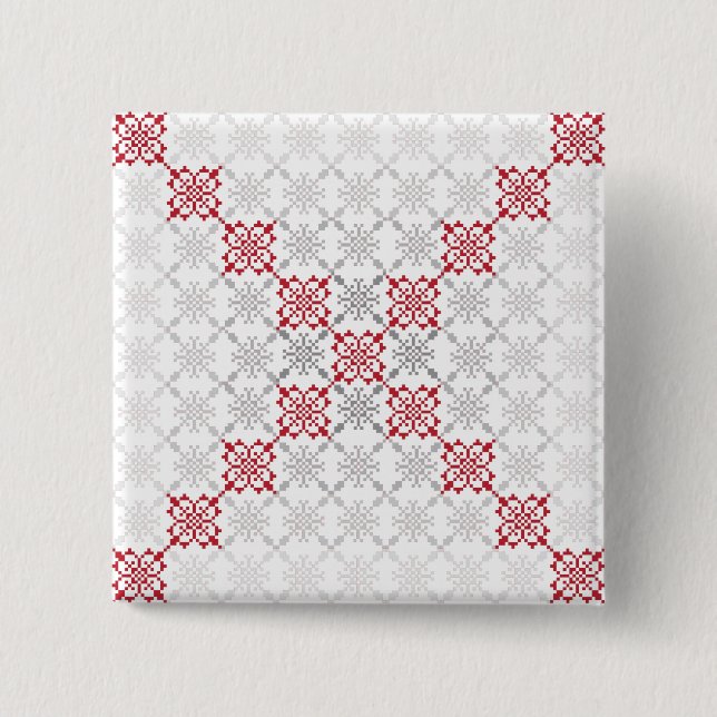 Chapa Cuadrada Traditional Latvian SUN sign geometric pattern II (Anverso)