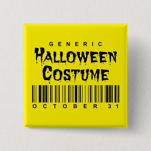 Chapa Cuadrada Traje genérico de Halloween del código de barras (Anverso)