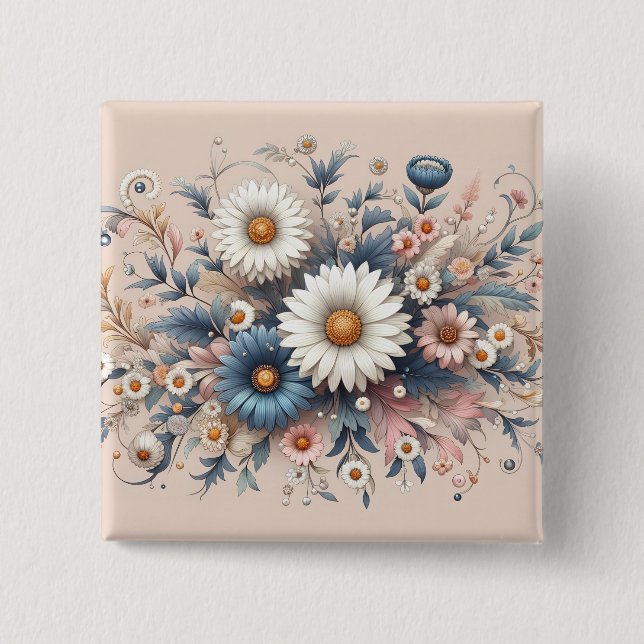 Chapa Cuadrada Transforme su espacio con elegante floral de marga (Anverso)
