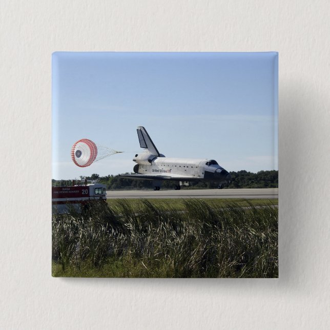 Chapa Cuadrada Transporte espacial Atlantis despliega su tubo de  (Anverso)