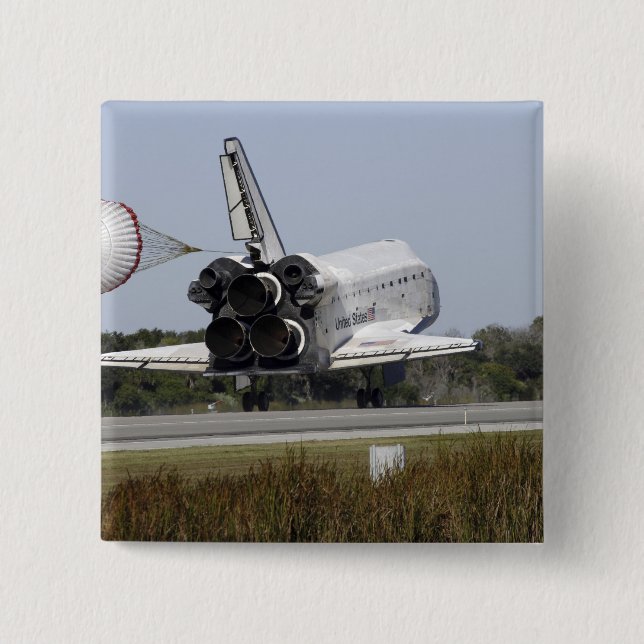 Chapa Cuadrada Transporte espacial Atlantis despliega su tubo de  (Anverso)