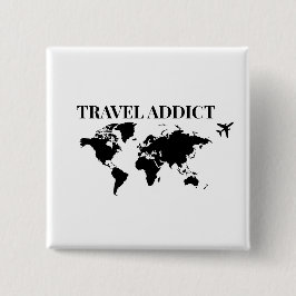 Chapa Cuadrada Travel addict - world travel gift