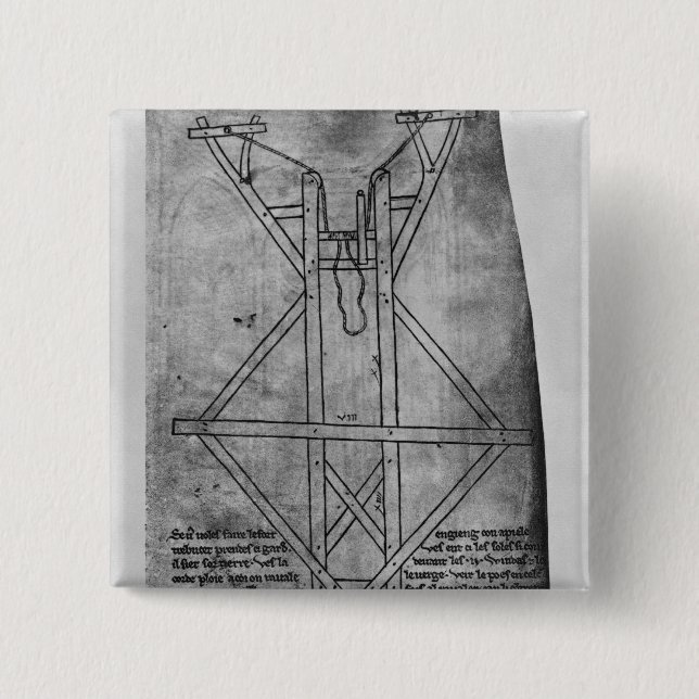 Chapa Cuadrada Trebuchet, máquina para lanzar flechas (Anverso)