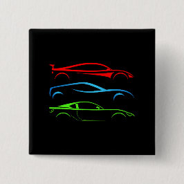 Chapa Cuadrada Tres coches deportivos